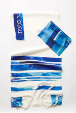 Load image into Gallery viewer, Navy and Blue Silk Tallit
