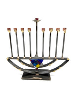 Load image into Gallery viewer, Gary Rosenthal Various Fused Glass and Metal small menorahs
