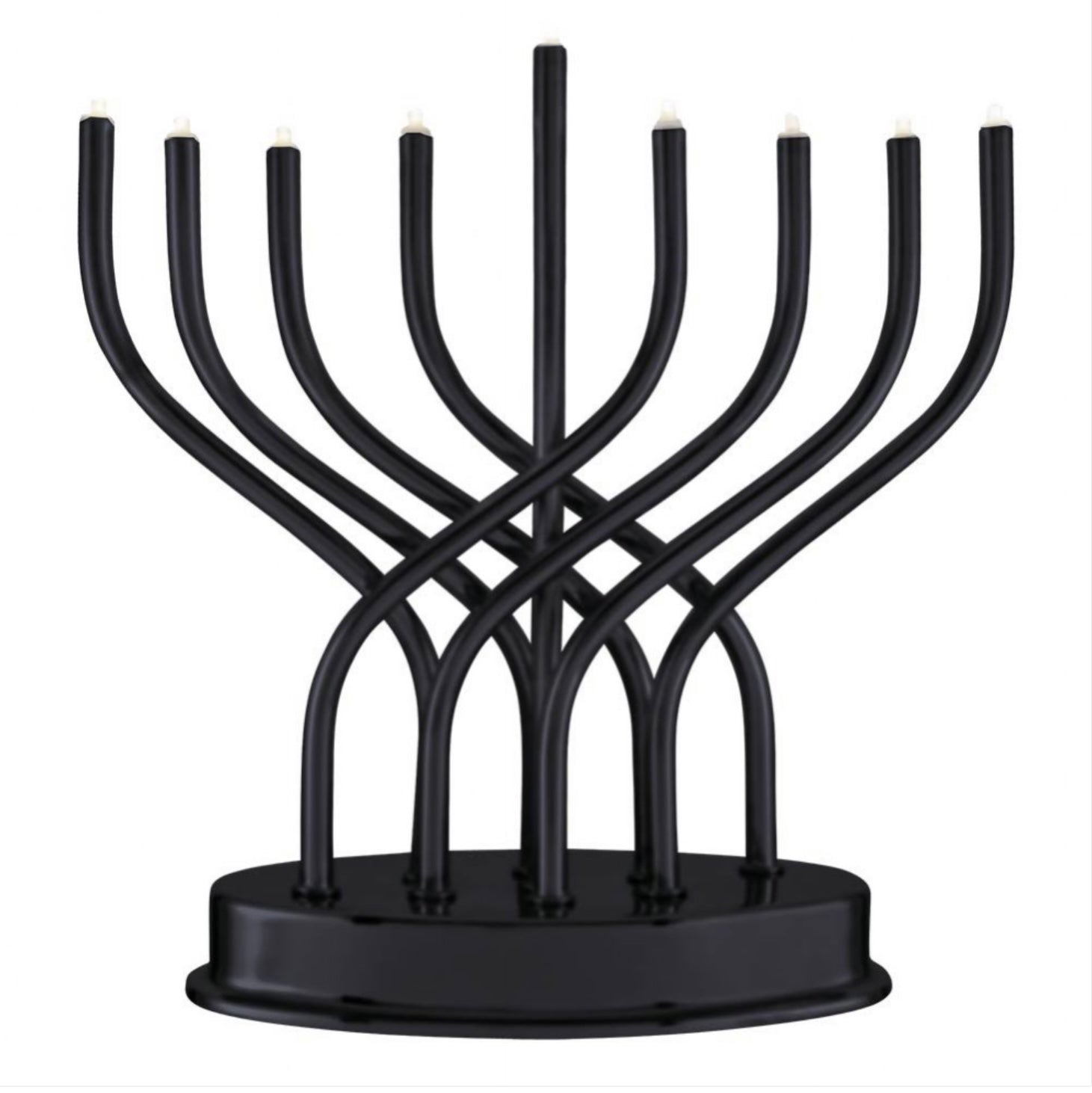 Battery LED Menorah in Satin Black