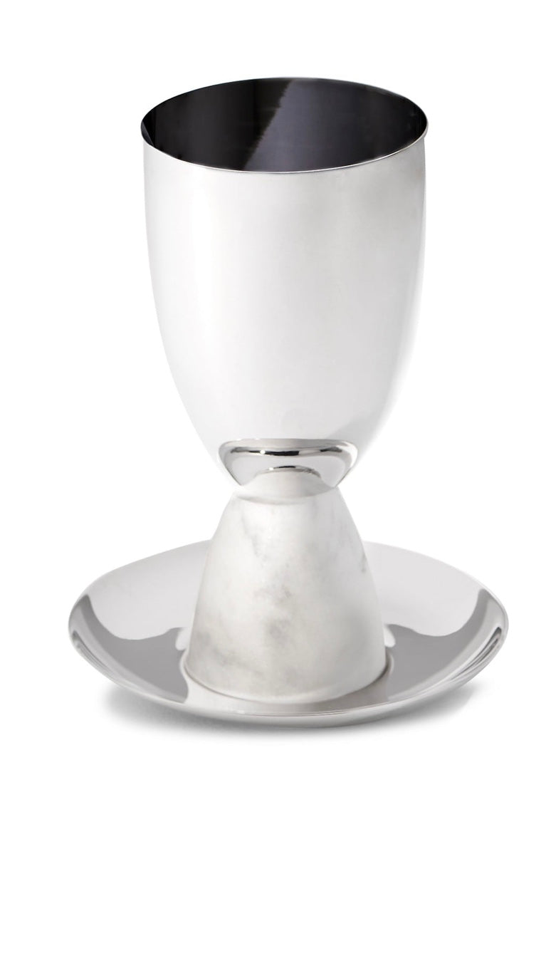 Marble and Silver Kiddush Cup