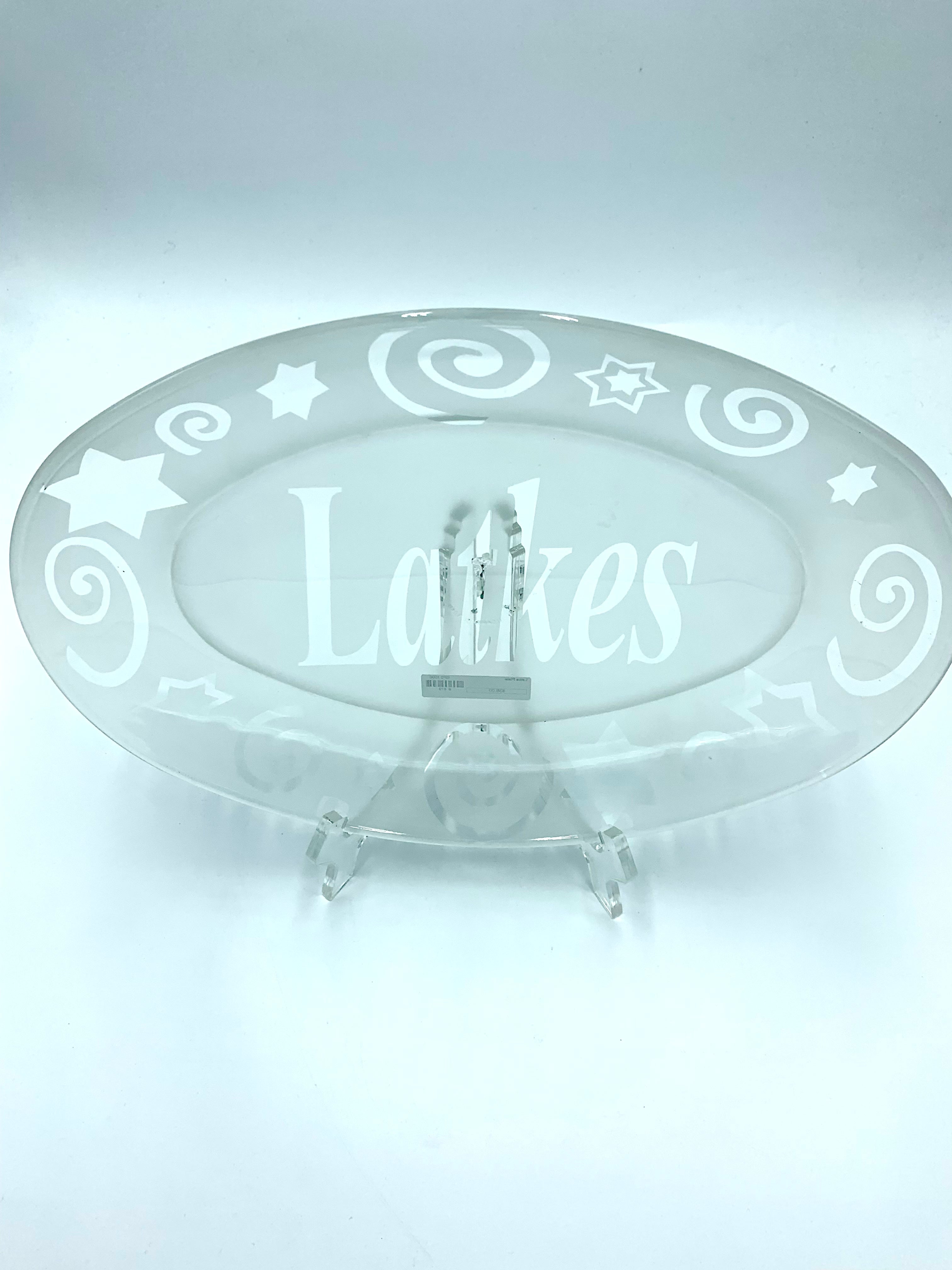 Frosted Glass Latke Plate