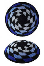Load image into Gallery viewer, Knit Kippah shades of blue
