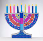 Load image into Gallery viewer, Play Wood Menorah with Candles

