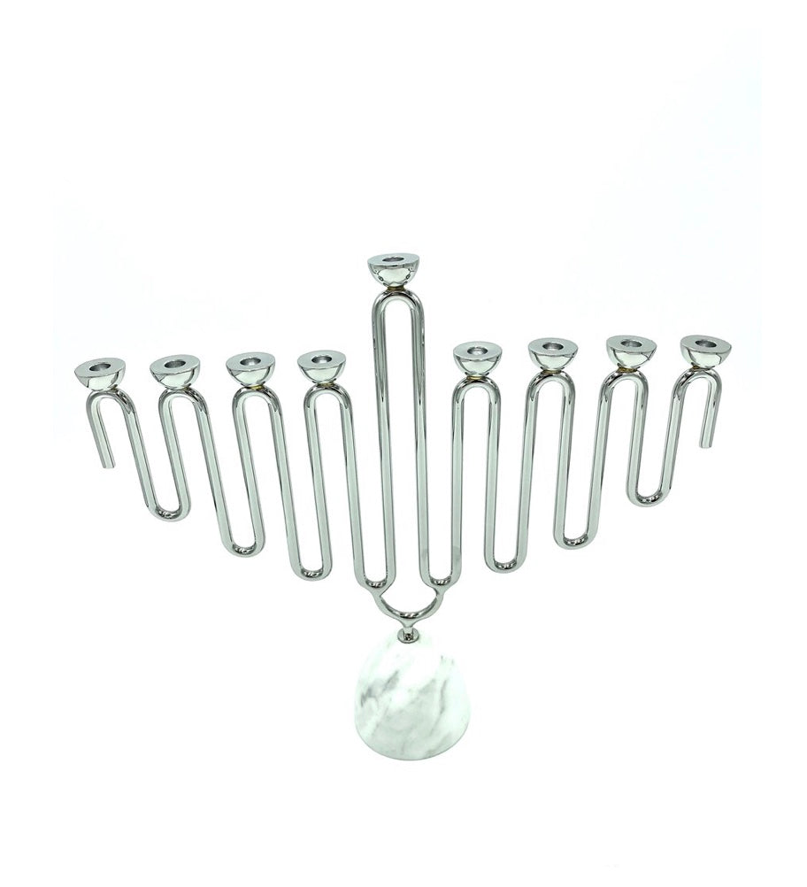 Marble and Silver Menorah