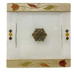 Load image into Gallery viewer, Lily Art Glass Matzah Tray in blue and one in gold
