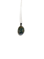 Load image into Gallery viewer, Oval Silver Menorah Necklace
