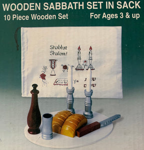 Wooden Sabbath Set in Sack