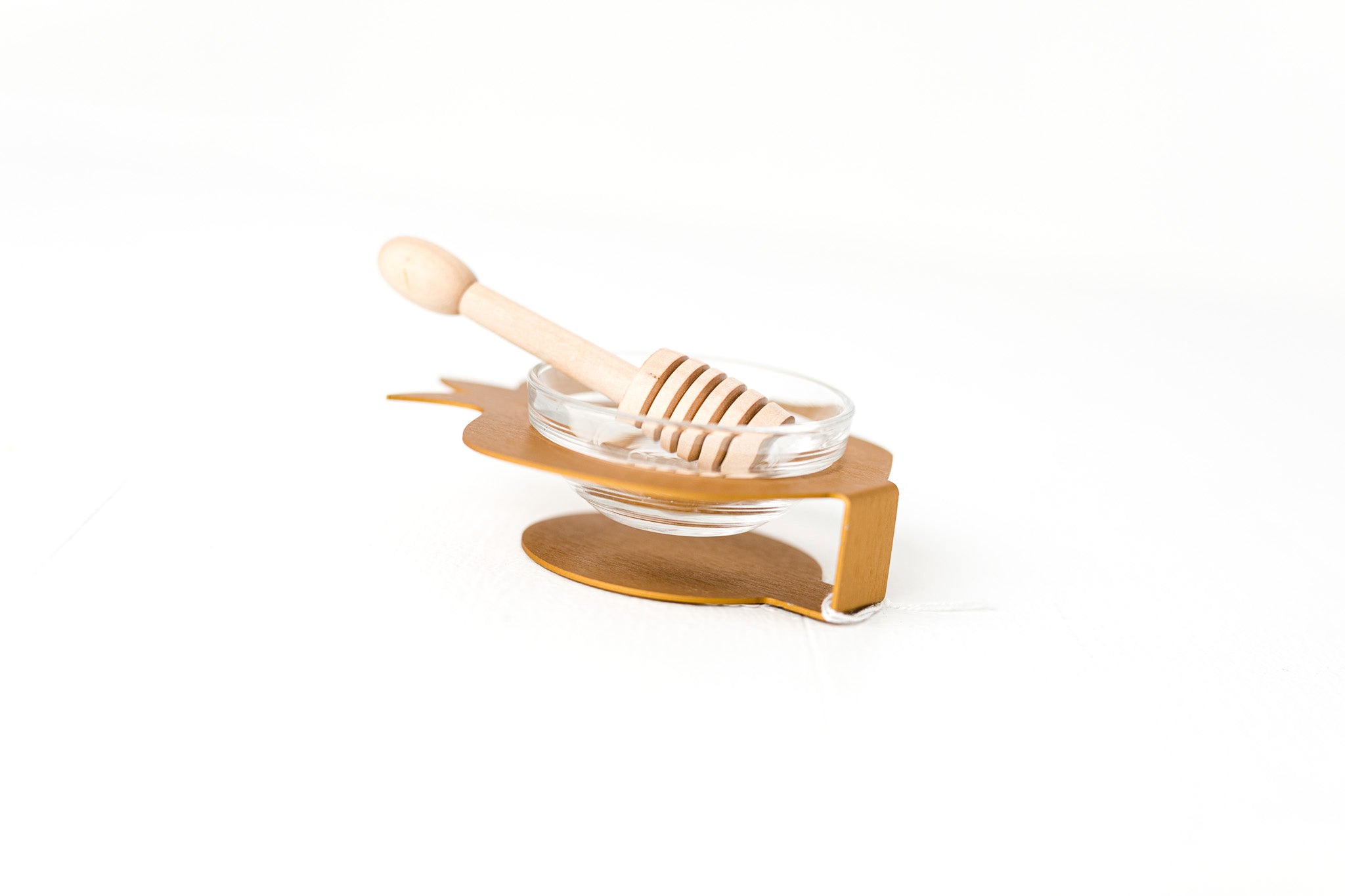 Honey Dish with Wooden Dipper