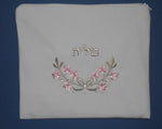 Load image into Gallery viewer, Pink flower velvet Tallit bag
