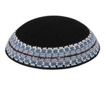 Load image into Gallery viewer, Knit Kippah In black and blue
