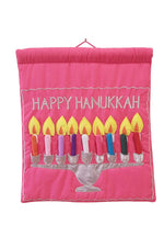 Load image into Gallery viewer, Hanukkah Menorah Wall Hanging toys in White and Pink
