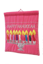 Load image into Gallery viewer, Hanukkah Menorah Wall Hanging toys in White and Pink

