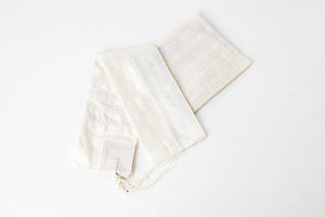 Tallit- Soft ivory with beautiful lace embroidery