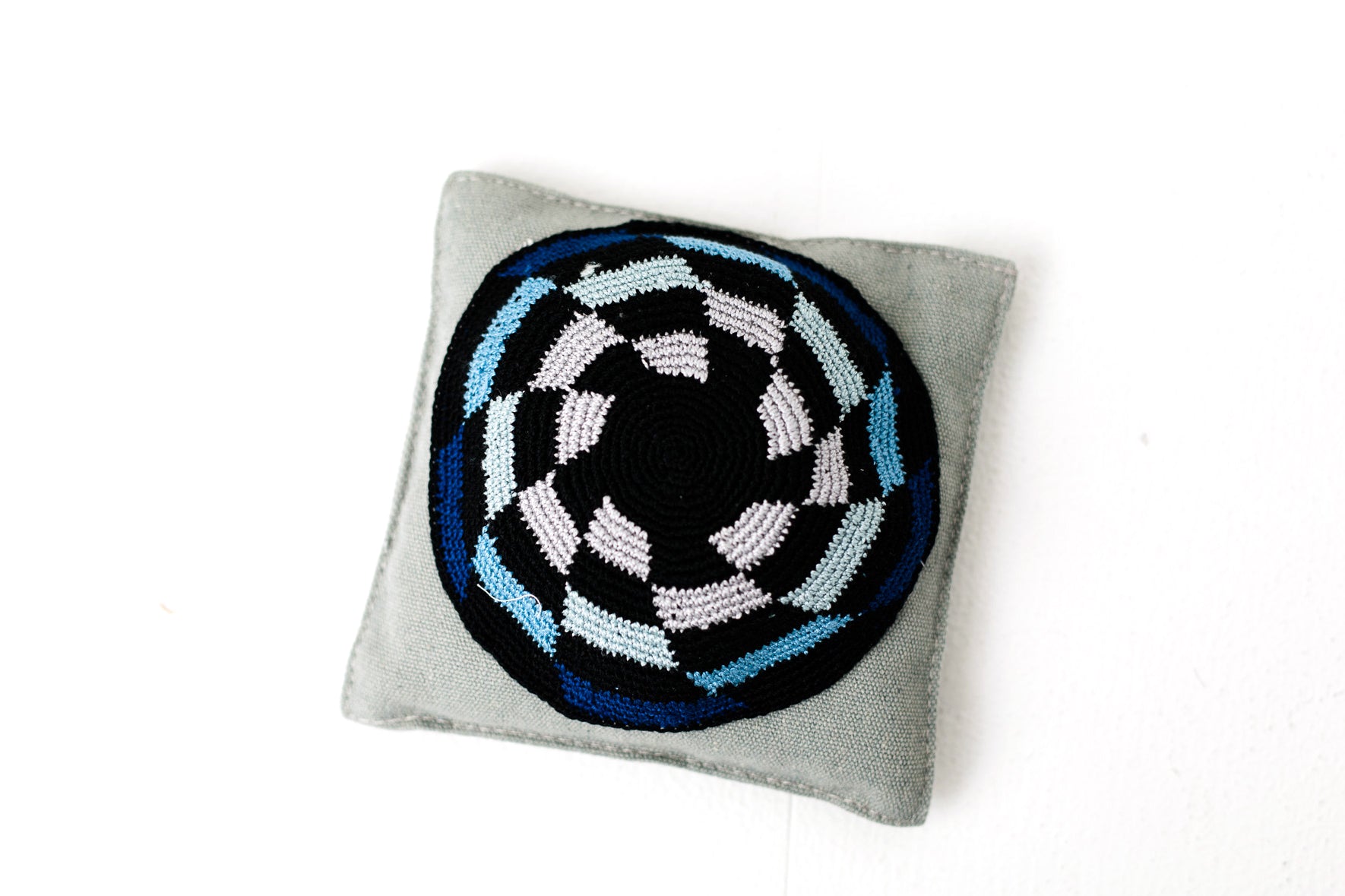 Knit Kippah shades of blue