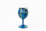 Load image into Gallery viewer, Miriam&#39;s Cup- Painted glass in shades of ocean blue
