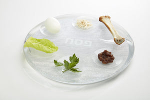 Acrylic Seder Plate- White or Silver