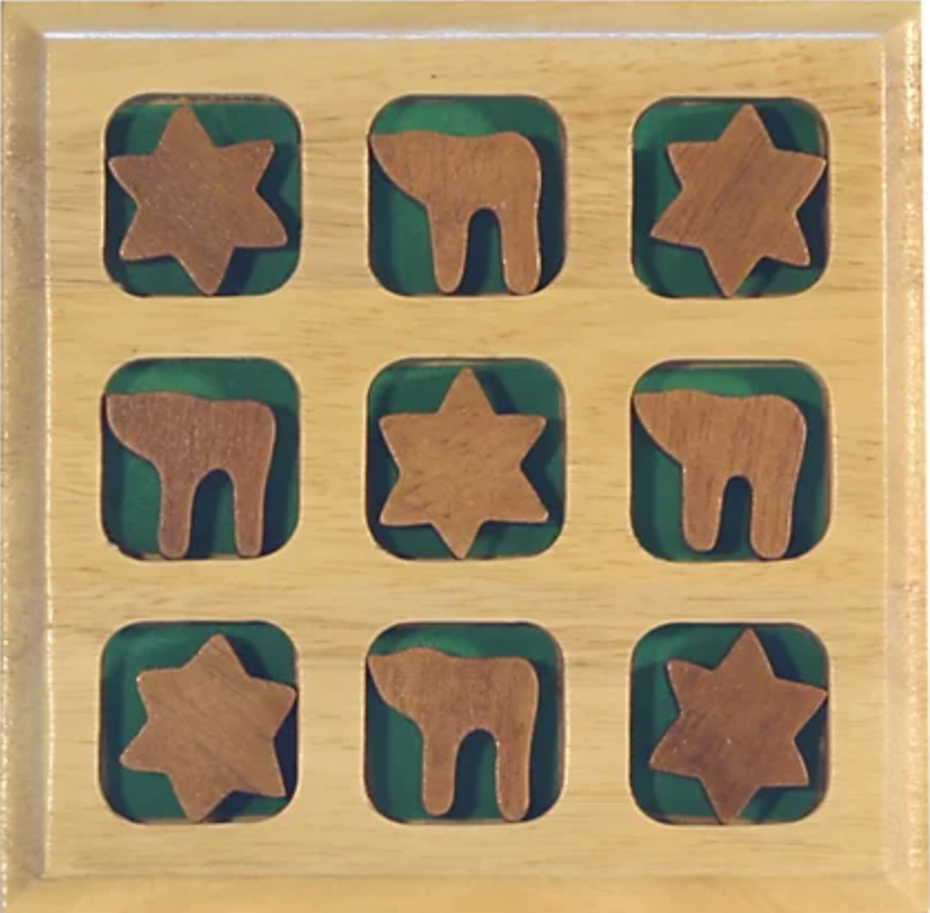 Wooden Jewish Tic Tac Toe Set
