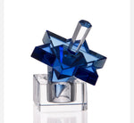 Load image into Gallery viewer, Crystal Star of David Dreidel in Blue and Clear
