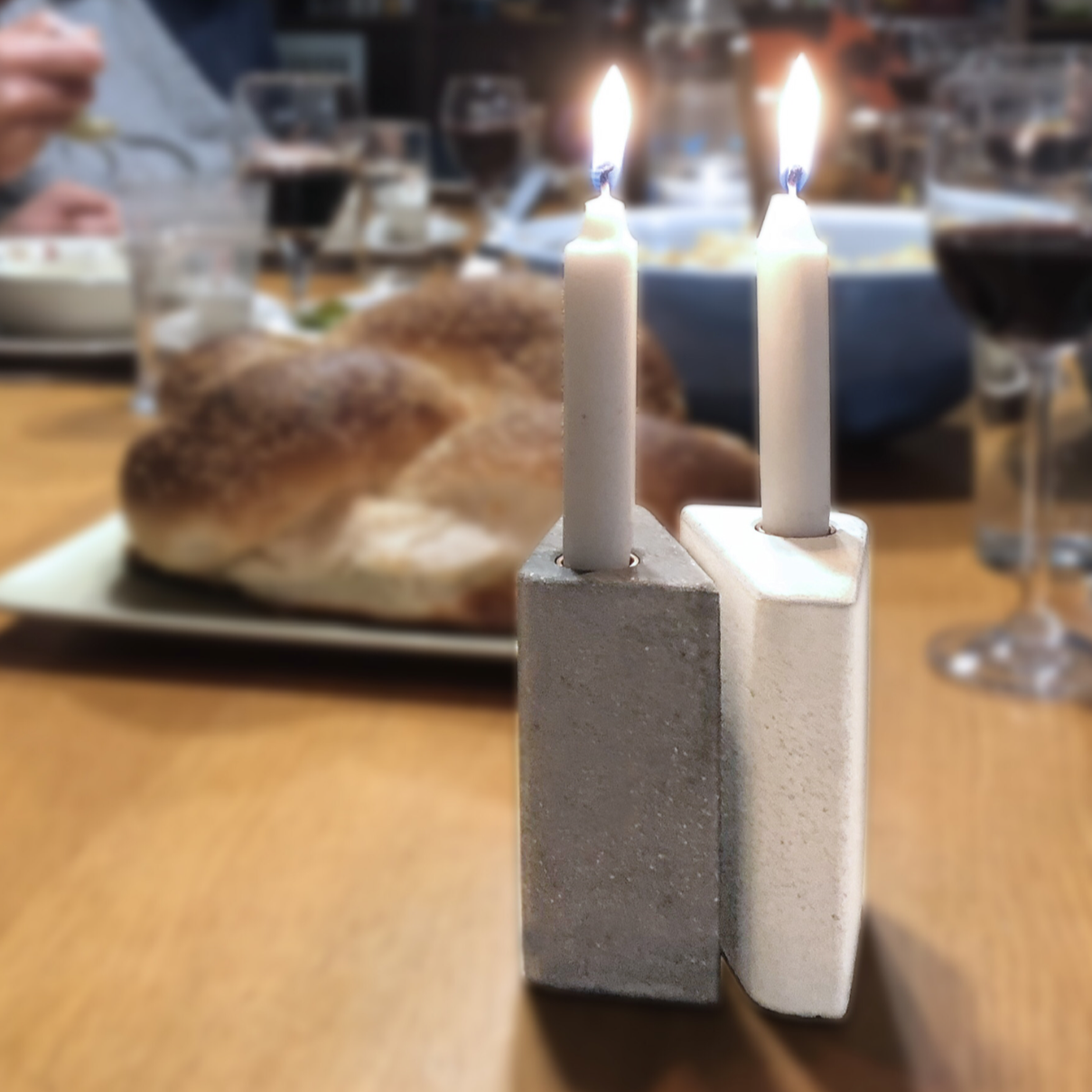 Concrete candlesticks from Israel